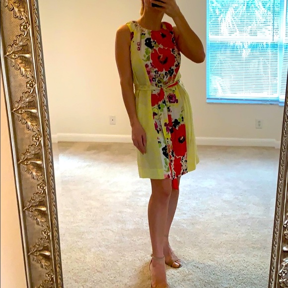 Rachel Roy flower dress yellow animal print size 2 - Picture 2 of 16